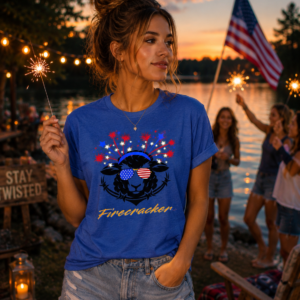 Firecracker Patriotic Sheep Graphic Tee | Funny 4th of July Shirt | Memorial Day | Jenetically Twisted