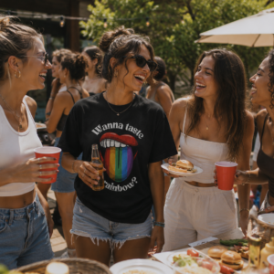 Wanna Taste the Rainbow? Funny Pride Shirt | LGBTQ+ Graphic Tee | Inclusive Unisex Rainbow Tongue T-Shirt