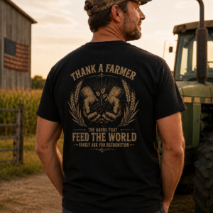 Thank a Farmer Shirt – The Hands That Feed the World Rarely Ask for Recognition | Vintage Farmer Appreciation Tee | Agriculture Gift
