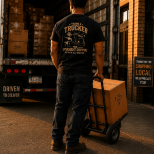 Thank a Trucker Shirt | Your Overnight Shipping Is Their All-Nighter | Truck Driver Gift | Semi Truck Tee | CDL Driver Shirt | Respect Collection #01