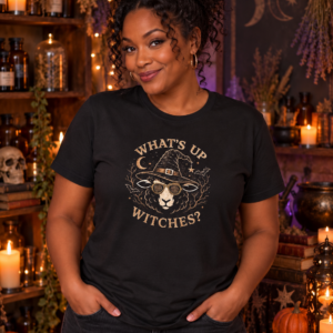 What’s Up Witches T-Shirt | Funny Halloween Sheep Shirt